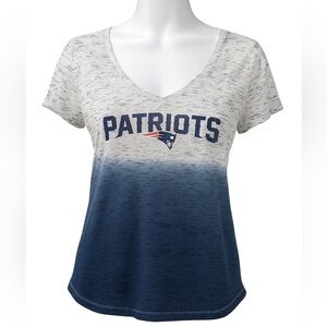 NFL Team Apparel New England Patriots Tee Shirt Top Women M Fitted V Neck New